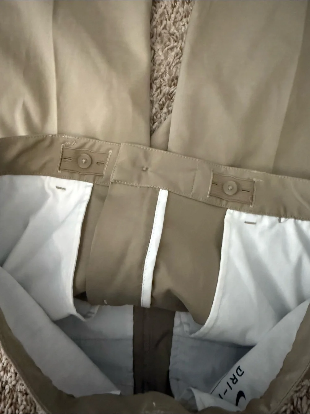 Boys Lg Nike Khaki Flat-Front Performance Shorts